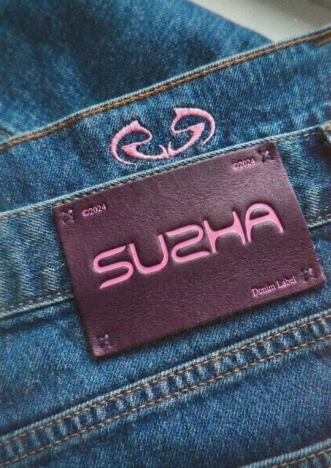 Parche de cuero en denim